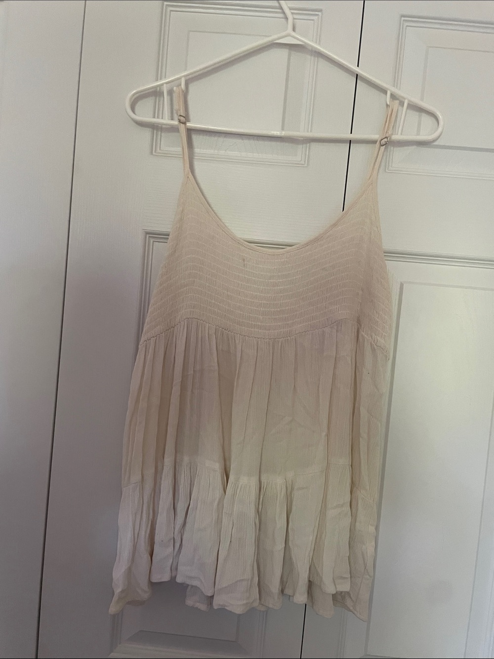 Women’s Cream Ruffled Tank Top
